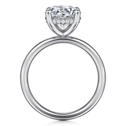 New Gabriel & Co. Peace - 14K White Gold Round Diamond Engagement Ring