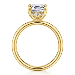 Sale Gabriel & Co. Peace - 14K Yellow Gold Emerald Cut Diamond Engagement Ring