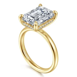 Gabriel & Co. Peace - 14K Yellow Gold Emerald Cut Diamond Engagement Ring