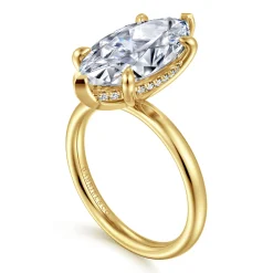 Clearance Gabriel & Co. Peace - 14K Yellow Gold Marquise Shape Diamond Engagement Ring
