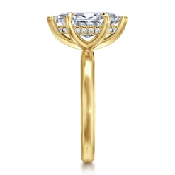 Hot Gabriel & Co. Peace - 14K Yellow Gold Marquise Shape Diamond Engagement Ring