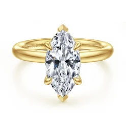 Hot Gabriel & Co. Peace - 14K Yellow Gold Marquise Shape Diamond Engagement Ring