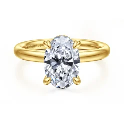 Gabriel & Co. Peace - 14K Yellow Gold Oval Diamond Engagement Ring