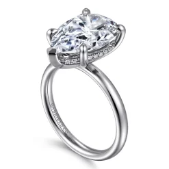 Hot Gabriel & Co. Peace - 14K Yellow Gold Pear Shape Diamond Engagement Ring