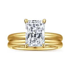 Sale Gabriel & Co. Peace - 14K Yellow Gold Radiant Diamond and Engagement Ring