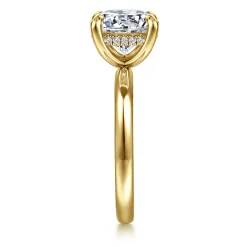 Outlet Gabriel & Co. Peace - 14K Yellow Gold Round Diamond Engagement Ring