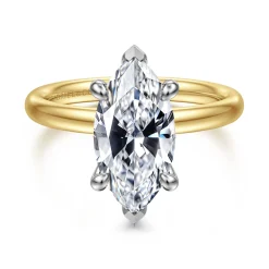 Clearance Gabriel & Co. Peace - 14K Yellow-White Gold Marquise Shape Diamond Engagement Ring