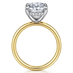 Best Gabriel & Co. Peace - 14K Yellow-White Gold Oval Diamond Engagement Ring