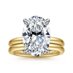 Best Gabriel & Co. Peace - 14K Yellow-White Gold Oval Diamond Engagement Ring
