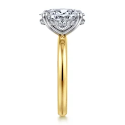Outlet Gabriel & Co. Peace - 14K Yellow-White Gold Oval Diamond Engagement Ring