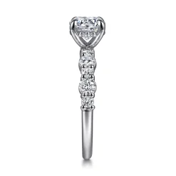 Online Gabriel & Co. Peak - 14K White Gold Round Diamond Engagement Ring