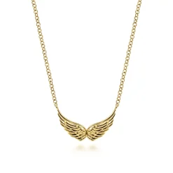 Sale Gabriel & Co. Pendant Necklace Angel Wings 14K Yellow Gold
