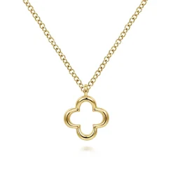 Gabriel & Co. Pendant Necklace Clover 14K Yellow Gold