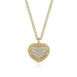 Outlet Gabriel & Co. Pendant Necklace Heart 14K Yellow Gold Diamond 0.1ct Bujukan