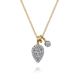 Best Gabriel & Co. Pendant Necklace 14K White and Yellow Gold Diamond 0.3ct