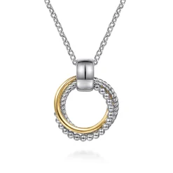 New Gabriel & Co. Pendant Necklace 14K Yellow Gold and 925 Sterling Silver Bujukan