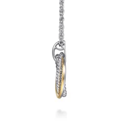 New Gabriel & Co. Pendant Necklace 14K Yellow Gold and 925 Sterling Silver Bujukan