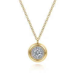 Best Gabriel & Co. Pendant Necklace 14K Yellow Gold Diamond 0.25ct