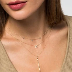 New Gabriel & Co. Pendant Necklace 14K Yellow Gold Diamond Drop 0.03ct
