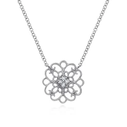 Discount Gabriel & Co. Pendant Necklace 925 Sterling Silver White Sapphire