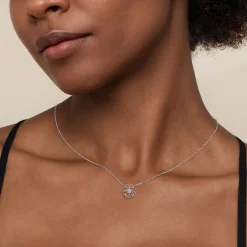 Discount Gabriel & Co. Pendant Necklace 925 Sterling Silver White Sapphire