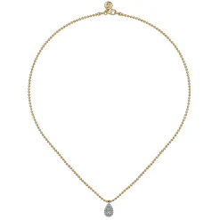 Discount Gabriel & Co. Pendant Necklace Teardrop 14K White and Yellow Gold Diamond 0.25ct Bujukan