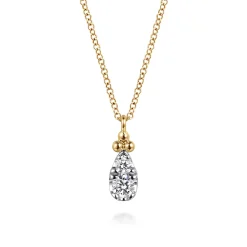 Discount Gabriel & Co. Pendant Necklace Teardrop 14K Yellow Gold Diamond 0.25ct Bujukan