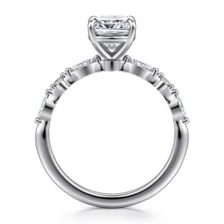 Discount Gabriel & Co. Perry - 14K White Gold Cushion Cut Diamond Engagement Ring