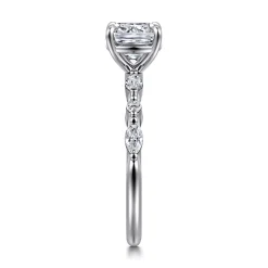 Discount Gabriel & Co. Perry - 14K White Gold Cushion Cut Diamond Engagement Ring