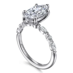 Best Gabriel & Co. Perry - 14K White Gold Marquise Shape Diamond Engagement Ring