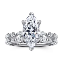Best Gabriel & Co. Perry - 14K White Gold Marquise Shape Diamond Engagement Ring