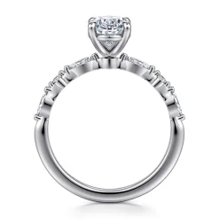 New Gabriel & Co. Perry - 14K White Gold Oval Diamond Engagement Ring