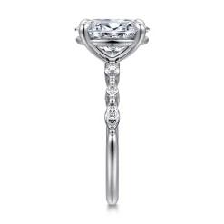 Clearance Gabriel & Co. Perry - 14K White Gold Oval Diamond Engagement Ring