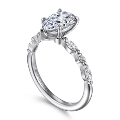 Hot Gabriel & Co. Perry - 14K White Gold Pear Shape Diamond Engagement Ring