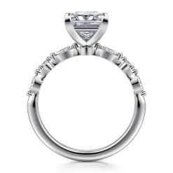 Clearance Gabriel & Co. Perry - 14K White Gold Princess Cut Diamond Engagement Ring