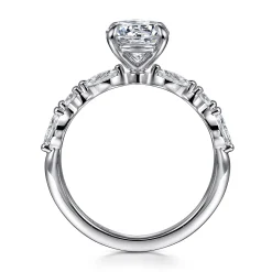 Hot Gabriel & Co. Perry - 14K White Gold Round Diamond Engagement Ring