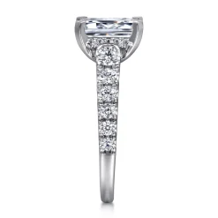 Discount Gabriel & Co. Piper - 14K White Gold Emerald Cut Diamond Engagement Ring