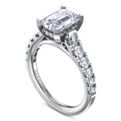 Clearance Gabriel & Co. Piper - 14K White Gold Emerald Cut Diamond Engagement Ring