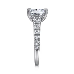 Gabriel & Co. Piper - 14K White Gold Rectangular Radiant Cut Diamond Engagement Ring