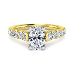 Sale Gabriel & Co. Piper - 14K White-Yellow Gold Oval Diamond Engagement Ring