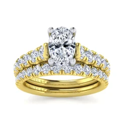 Sale Gabriel & Co. Piper - 14K White-Yellow Gold Oval Diamond Engagement Ring