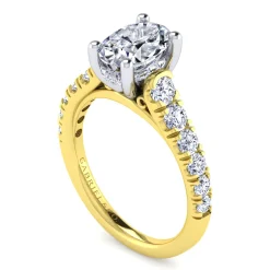 Sale Gabriel & Co. Piper - 14K White-Yellow Gold Oval Diamond Engagement Ring