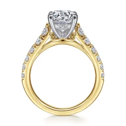 Outlet Gabriel & Co. Piper - 14K White-Yellow Gold Round Diamond Engagement Ring