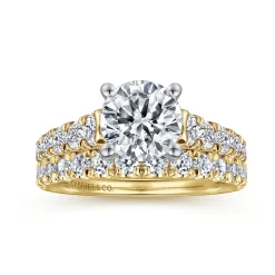 Outlet Gabriel & Co. Piper - 14K White-Yellow Gold Round Diamond Engagement Ring
