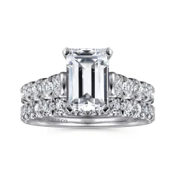 Best Gabriel & Co. Piper - Platinum Emerald Cut Diamond Engagement Ring
