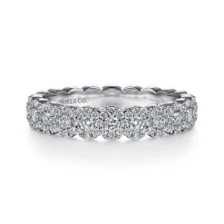 Discount Gabriel & Co. Platinum Round Diamond Halo Anniversary Band - 0.55 ct