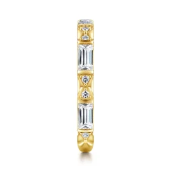 Best Gabriel & Co. Porta - 14K Yellow Gold Channel Set Baguette and Round Diamond Anniversary Band - 0.85 ct
