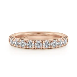 Sale Gabriel & Co. Portofino - 14K Rose Gold French Pave Set Diamond Wedding Band - 0.75 ct