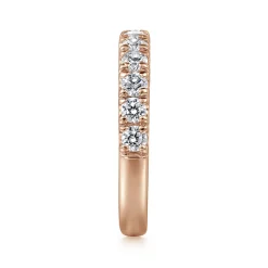 Sale Gabriel & Co. Portofino - 14K Rose Gold French Pave Set Diamond Wedding Band - 0.75 ct