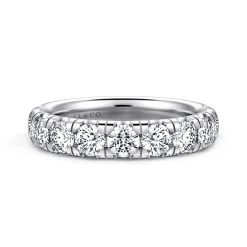 Best Gabriel & Co. Portofino - 14K White Gold Round 11 Stone Diamond Anniversary Band - 2 ct